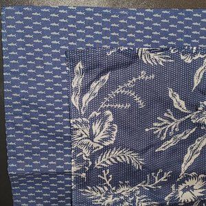 New no Tags 2 Vineyard Vines Pocket Squares Blue shark Fish + Floral Swiss Dots